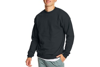 Hanes Men&#39;s Sweatshirt, EcoSmart Fleece Crewneck Sweatshirt, Cotton-Blend Fleece Sweatshirt, Plush Fleece Pullover Sweatshirt